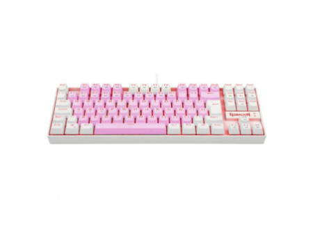 Teclado Mecânico Gamer Redragon Kumara, Switch Brown, LED Red, ABNT2, Pink/White, K552PW PT-BROWN