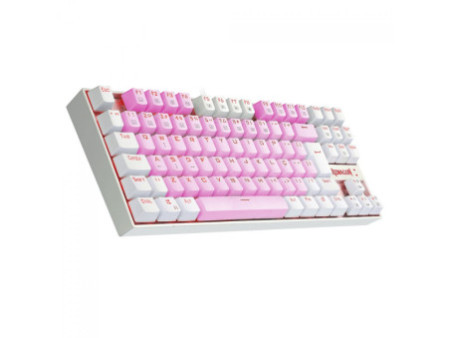 Teclado Mecânico Gamer Redragon Kumara, Switch Brown, LED Red, ABNT2, Pink/White, K552PW PT-BROWN