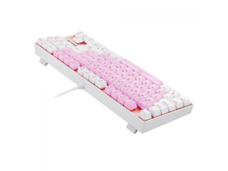 Teclado Mecânico Gamer Redragon Kumara, Switch Brown, LED Red, ABNT2, Pink/White, K552PW PT-BROWN