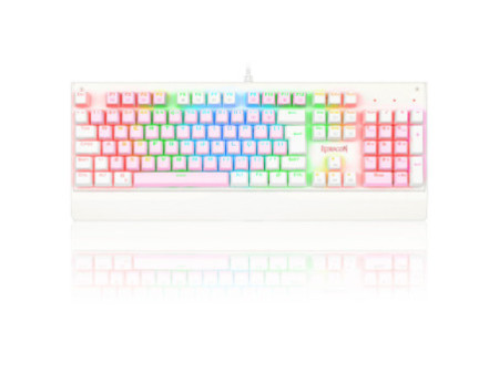 Teclado Mecânico Gamer Redragon Kala RGB, Pink e Branco, Switch Brown, ABNT2, Full-Size K557PW-RGB
