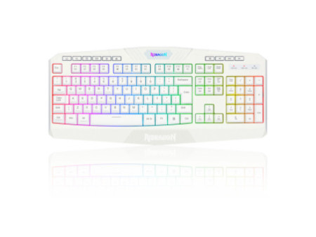 Teclado Gamer Redragon Harpe 2, Membrana, RGB, ABNT2, Full-Size, White, K503W-RGB V2