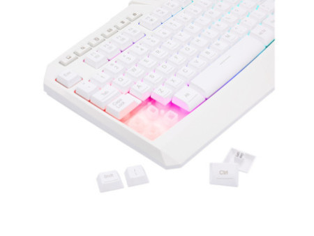 Teclado Gamer Redragon Harpe 2, Membrana, RGB, ABNT2, Full-Size, White, K503W-RGB V2