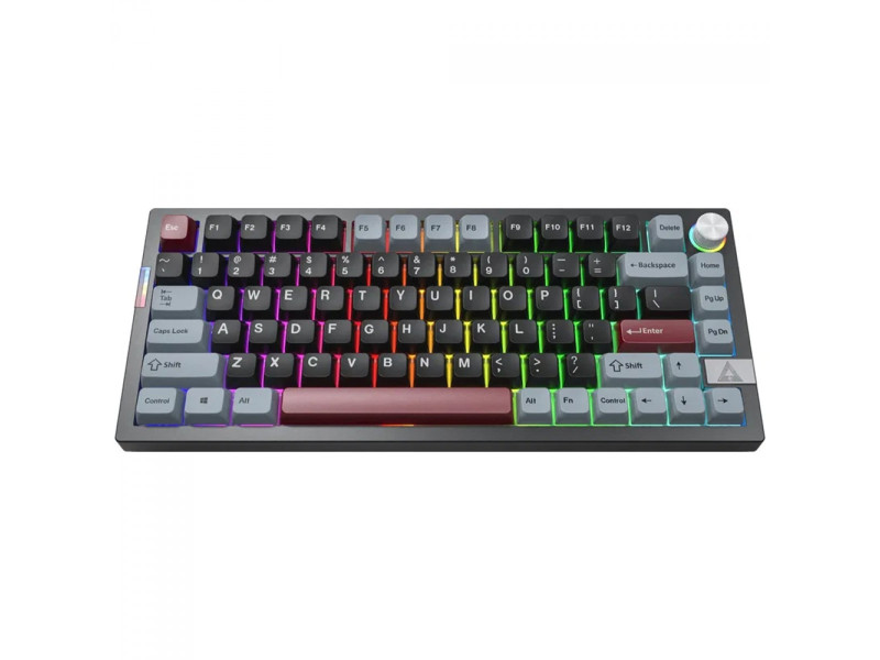 Teclado Mecânico Gamer Montech MKey PRO 75 DY Darkness, RGB, Wireless, Bluetooth, Switch Gateron Yellow, ANSI, 75%, Preto e Cinz