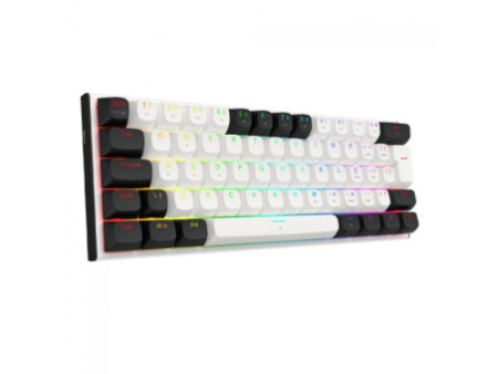 Teclado Magnético Gamer Fidd, USB, RGB, 60%, Switch Pink Magnético, ABNT2, Black/White, K683BW-RGB PT