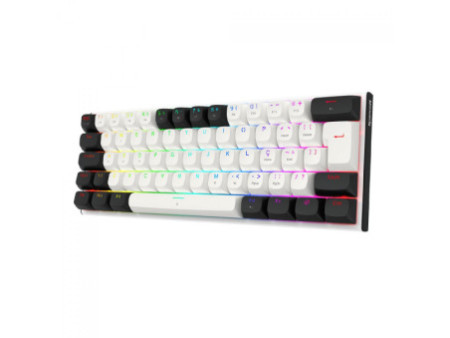 Teclado Magnético Gamer Fidd, USB, RGB, 60%, Switch Pink Magnético, ABNT2, Black/White, K683BW-RGB PT