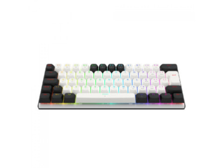 Teclado Magnético Gamer Fidd, USB, RGB, 60%, Switch Pink Magnético, ABNT2, Black/White, K683BW-RGB PT