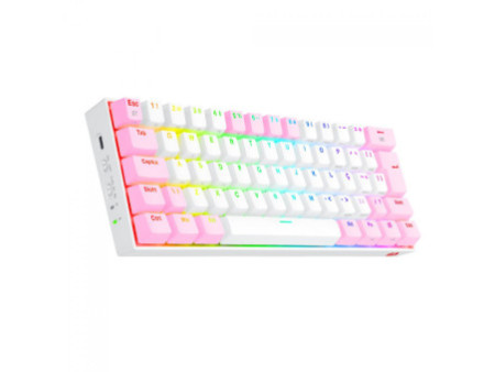 Teclado Mecânico Gamer Redragon Draconic Pro, RGB, 60%, Switch Brown. ABNT, Bluetooth, White/Pink, K530WP-RGB-PRO (PT-BROWN)