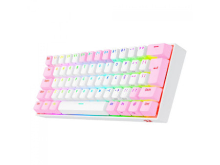 Teclado Mecânico Gamer Redragon Draconic Pro, RGB, 60%, Switch Brown. ABNT, Bluetooth, White/Pink, K530WP-RGB-PRO (PT-BROWN)