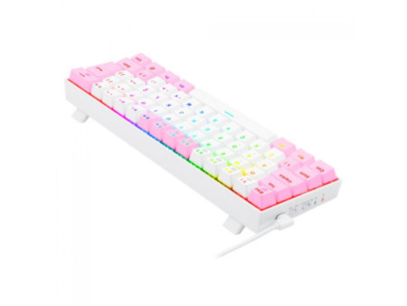 Teclado Mecânico Gamer Redragon Draconic Pro, RGB, 60%, Switch Brown. ABNT, Bluetooth, White/Pink, K530WP-RGB-PRO (PT-BROWN)