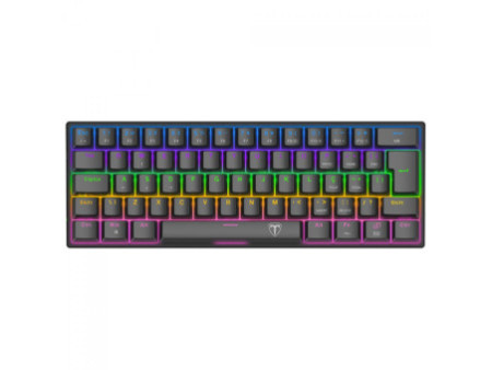 Teclado Mecânico Gamer T-Dagger Arena, Rainbow, Switch Brown, 60%, ABNT2, Preto, T-TGK321-BR ABNT-2