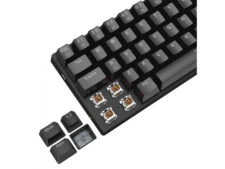 Teclado Mecânico Gamer T-Dagger Arena, Rainbow, Switch Brown, 60%, ABNT2, Preto, T-TGK321-BR ABNT-2