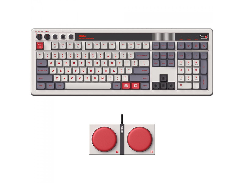 Teclado Mecânico Gamer 8BitDo Retro 108 N Edition, Wireless, Bluetooth, USB, ANSI, Switch Kailh Box White V2, 85HC02