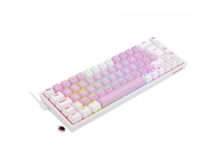 Teclado Mecânico Gamer Redragon Castor, RGB, Switch Blue, ABNT2, Pink and White, K631PW-RGB (PT-BLUE)