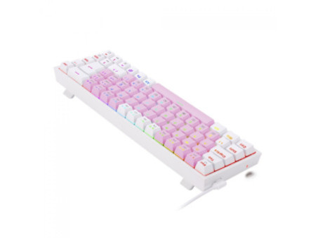 Teclado Mecânico Gamer Redragon Castor, RGB, Switch Blue, ABNT2, Pink and White, K631PW-RGB (PT-BLUE)