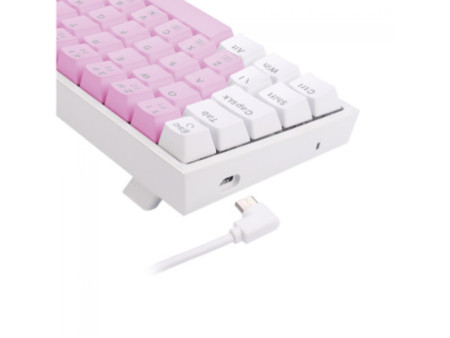 Teclado Mecânico Gamer Redragon Castor, RGB, Switch Blue, ABNT2, Pink and White, K631PW-RGB (PT-BLUE)