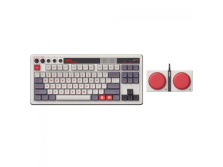 Teclado Mecânico Gamer 8BitDo N Edition, Wireless, Bluetooth, USB-C, ANSI, Switch Kailh Box White V2, White, 85HA02