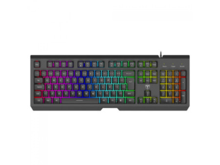 Teclado Gamer T-Dagger Nova, RGB, Membrana, Full Size, ABNT2, Preto, T-TGK110