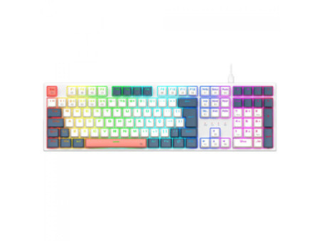 Teclado Mecânico Gamer Redragon Trundle, RGB, Switch Brown, ABNT2, Branco, Azul e Rosa, K668WBO-RGB (PT-BROWN)
