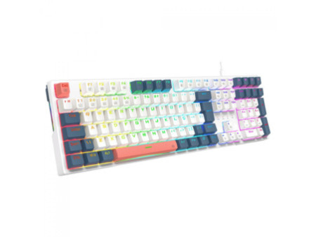 Teclado Mecânico Gamer Redragon Trundle, RGB, Switch Brown, ABNT2, Branco, Azul e Rosa, K668WBO-RGB (PT-BROWN)