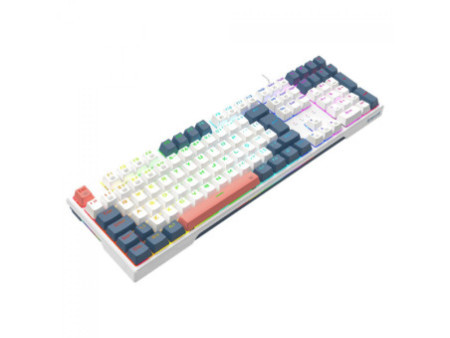 Teclado Mecânico Gamer Redragon Trundle, RGB, Switch Brown, ABNT2, Branco, Azul e Rosa, K668WBO-RGB (PT-BROWN)