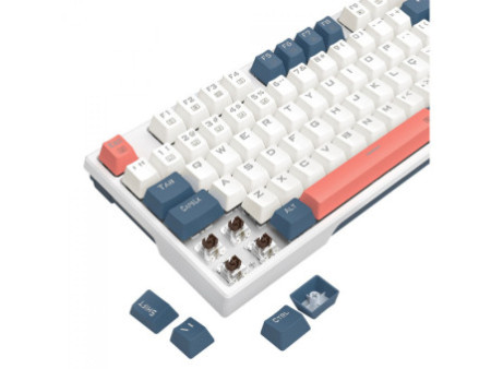 Teclado Mecânico Gamer Redragon Trundle, RGB, Switch Brown, ABNT2, Branco, Azul e Rosa, K668WBO-RGB (PT-BROWN)
