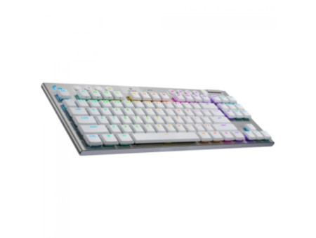 Teclado Mecânico Gamer Logitech G915 X TKL LightSpeed, RGB, Wireless/Bluetooth, Switch Brown, Low Profile, ANSI, Branco, 920-012