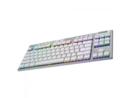 Teclado Mecânico Gamer Logitech G915 X TKL LightSpeed, RGB, Wireless/Bluetooth, Switch Brown, Low Profile, ANSI, Branco, 920-012