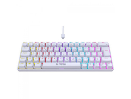 Teclado Gamer Mecânico Fortrek Gravity 65, Rainbow, Switch Outemu Red, ABNT2, Compact, Branco