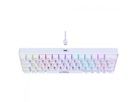 Teclado Gamer Mecânico Fortrek Gravity 65, Rainbow, Switch Outemu Red, ABNT2, Compact, Branco