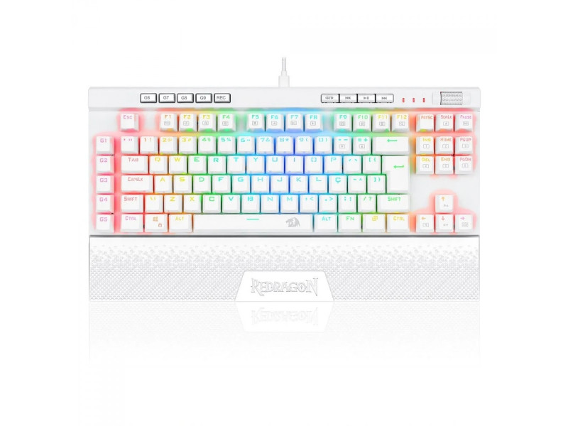 Teclado Mecânico Gamer Redragon K587 Magic-Wand Pro RGB, Switch Blue, White, ABNT, TKL, K587W-RGB-PRO (PT-BLUE)