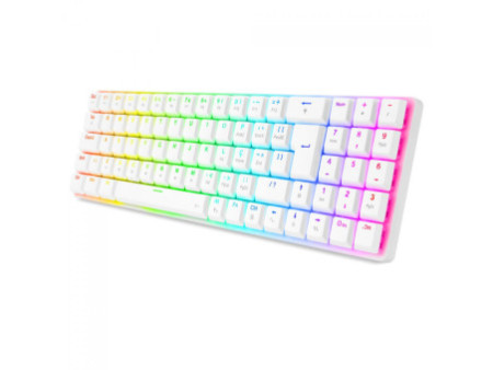 Teclado Mecânico Gamer Redragon Ashe Lunar White, RGB, Low-Profile, Switch Red, ABNT2, Branco, K626-KB-W (PT-RED)