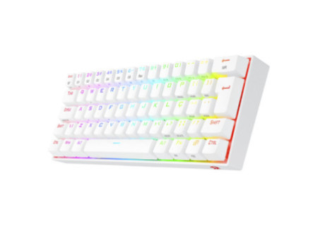 Teclado Mecânico Gamer Redragon Draconic Lunar, RGB, 60%, Switch Brown. ABNT, Bluetooth, White, K530W-RGB-PRO (PT-BROWN)