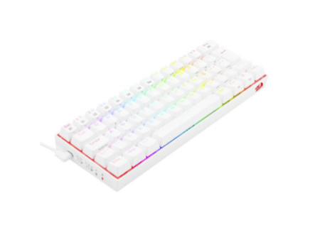 Teclado Mecânico Gamer Redragon Draconic Lunar, RGB, 60%, Switch Brown. ABNT, Bluetooth, White, K530W-RGB-PRO (PT-BROWN)