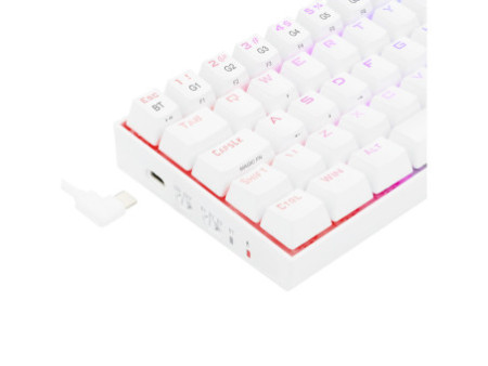 Teclado Mecânico Gamer Redragon Draconic Lunar, RGB, 60%, Switch Brown. ABNT, Bluetooth, White, K530W-RGB-PRO (PT-BROWN)
