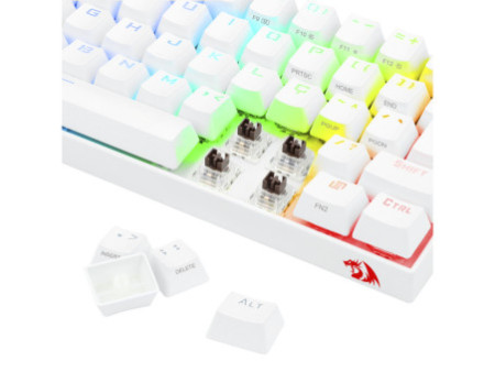 Teclado Mecânico Gamer Redragon Draconic Lunar, RGB, 60%, Switch Brown. ABNT, Bluetooth, White, K530W-RGB-PRO (PT-BROWN)