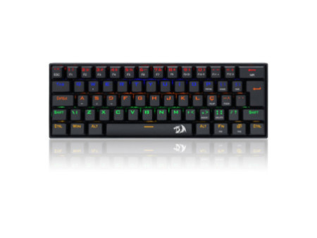 Teclado Gamer Mecânico Redragon Lakshmi, Rainbow, Switch Red, ABNT2, 60%, Black, K606R PT-RED