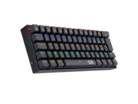 Teclado Gamer Mecânico Redragon Lakshmi, Rainbow, Switch Red, ABNT2, 60%, Black, K606R PT-RED