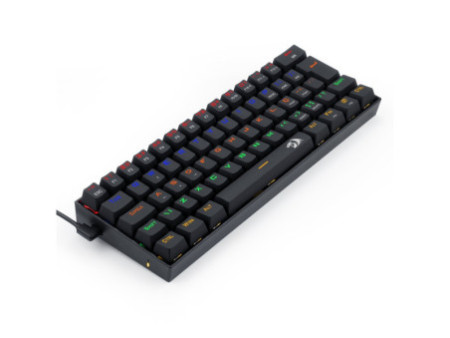Teclado Gamer Mecânico Redragon Lakshmi, Rainbow, Switch Red, ABNT2, 60%, Black, K606R PT-RED
