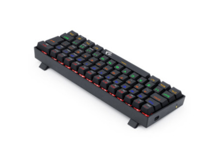 Teclado Gamer Mecânico Redragon Lakshmi, Rainbow, Switch Red, ABNT2, 60%, Black, K606R PT-RED