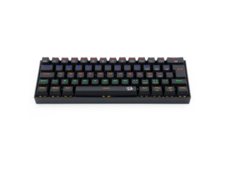 Teclado Gamer Mecânico Redragon Lakshmi, Rainbow, Switch Red, ABNT2, 60%, Black, K606R PT-RED