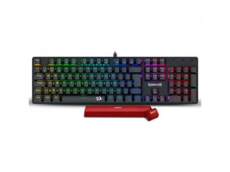 Teclado Mecânico Gamer Redragon Sindri Rainbow, Switch Brown, USB, ABNT2, Full-Size, Black, K671 (PT-BROWN)