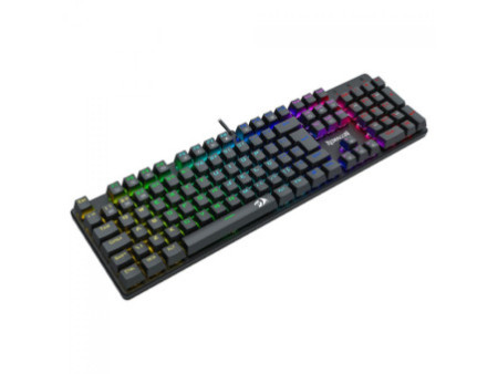 Teclado Mecânico Gamer Redragon Sindri Rainbow, Switch Brown, USB, ABNT2, Full-Size, Black, K671 (PT-BROWN)