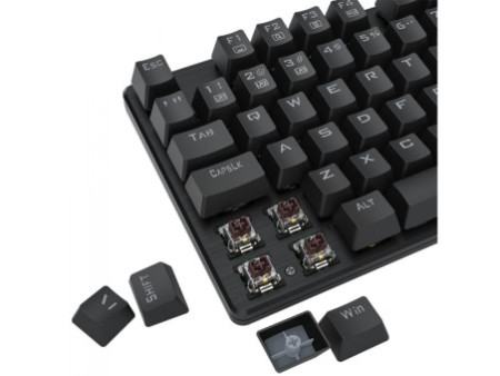 Teclado Mecânico Gamer Redragon Sindri Rainbow, Switch Brown, USB, ABNT2, Full-Size, Black, K671 (PT-BROWN)