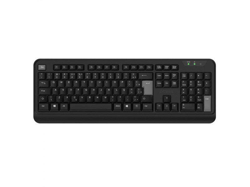 Teclado PCYes Comfort, Wireless, ABNT2, Full Size, Preto, CMFBKW