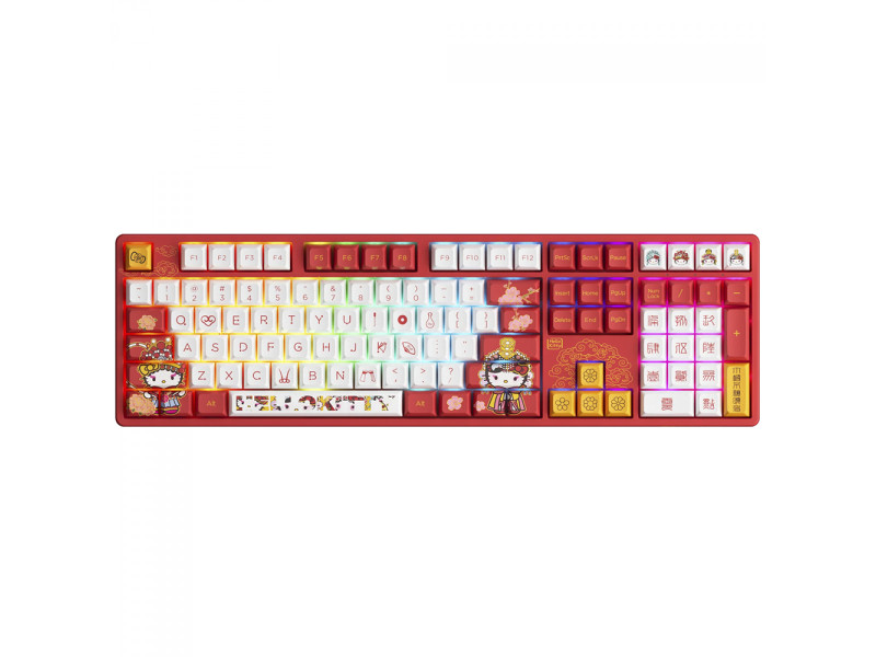Teclado Mecânico Gamer Akko Hello Kitty Peking Opera 5108S (B), RGB, Switch Akko Sakura, ANSI