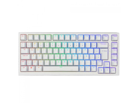 Teclado Mecânico Gamer Akko MG75, RGB, 75%, ABNT2, Switch Akko Silver V3 Pro, Branco
