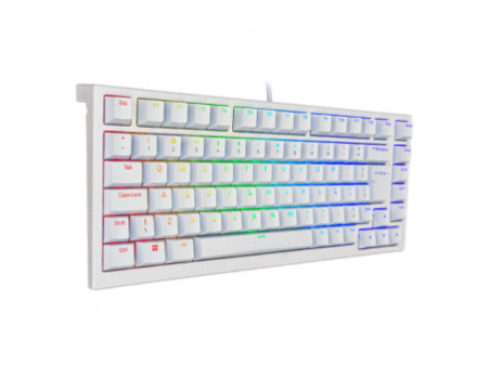Teclado Mecânico Gamer Akko MG75, RGB, 75%, ABNT2, Switch Akko Silver V3 Pro, Branco