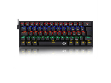 Teclado Mecânico Gamer Redragon Fizz, RAINBOW, Switch Blue, ABNT 2, Black, K617-R-B (PT-BLUE)