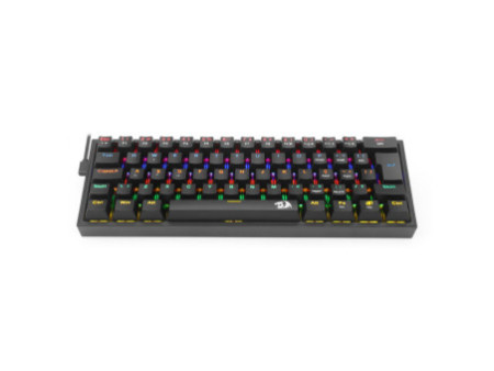 Teclado Mecânico Gamer Redragon Fizz, RAINBOW, Switch Blue, ABNT 2, Black, K617-R-B (PT-BLUE)