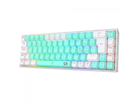 Teclado Gamer Mecânico Redragon Castor Pro, Wireless, Bluetooth, Switch Gentle Mine, ABNT2, 65%, Branco E Menta, K631RGB-PRO-GW